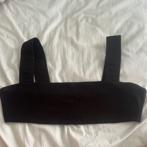 WeWoreWhat Black Strap Crop Top/Sports Bra